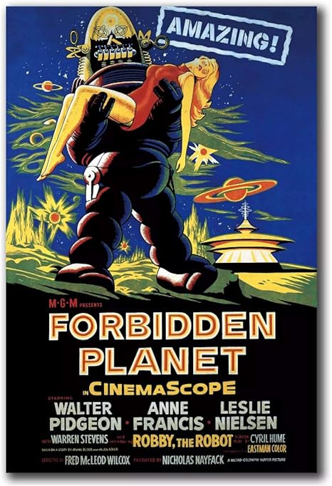 Amazon ポスターと版画禁断の惑星映画レア50年代ホラー2アートポスター キャンバス絵画家の装飾 50x70cmx1pcs フレームなし アートフレーム ポスター オンライン通販