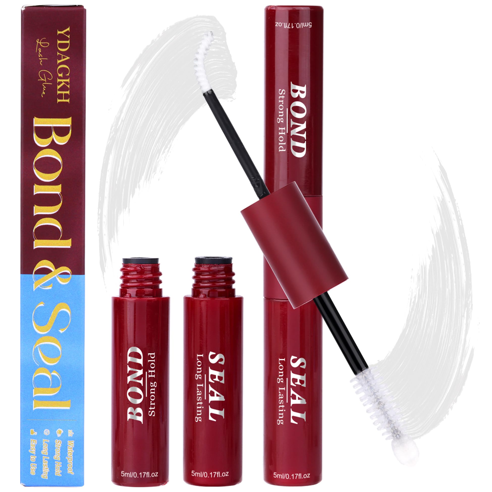 Photo 1 of Lash Glue for Eyelash Clusters Lashes Bond and Seal White Lash Cluster Glue Waterproof DIY Long Lasting Individual Eyelash Glued Strong Hold