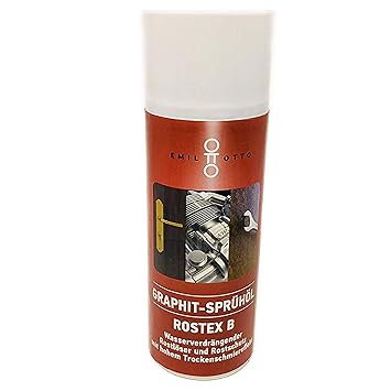 GRAPHIT-SPRÜHÖL/Graphit Öl ROSTEX'B', Aerosol-Sprühdose 400 ml, Graphit-Rostlöser mit Molybdändisulfid, starke Kriechwirkung,