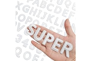 RF-PATCH 72 Pcs Iron on Letters for Fabric, Alphabet Embroidered Patch A-Z, Number Patch 0-9, Iron on Letters and Numbers for Clothes, Hat, Jeans(White)