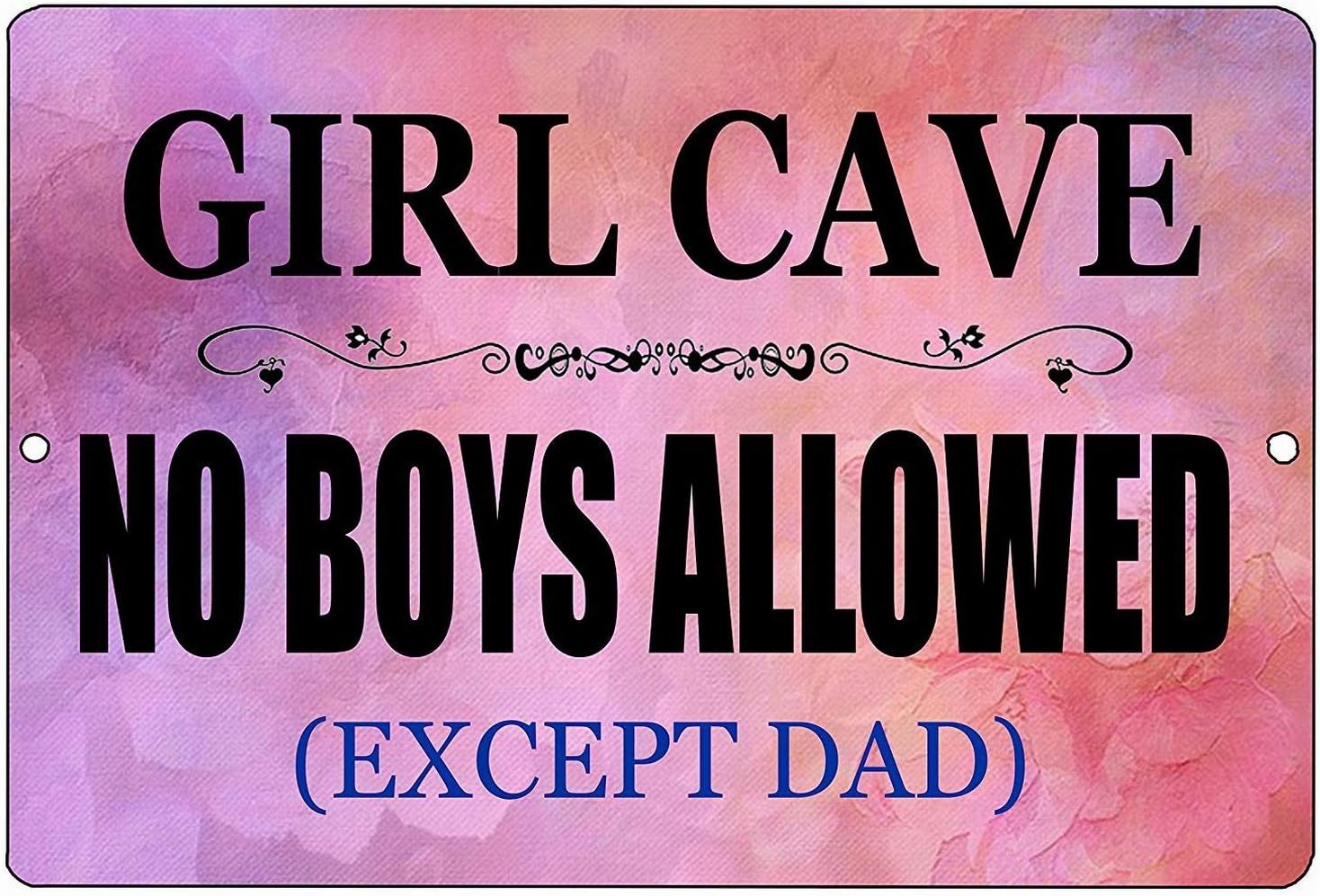 Owesoe Wall Decor Tin Sign 8x12 Girl Cave Daughter Pink No Boys Allowed Bedroom Door Outdoor Indoor Notice Sign Room Home Door Decor