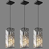FDPBY Black Pendant Lighting Modern Pendant Light, Mini Crystal Chandeliers,Adjustable Pendant Light Fixture for Kitchen Isla