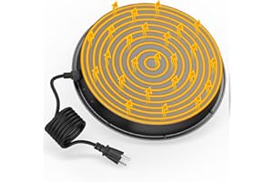 Qanskm Chicken Water Heater, 110 Watt Chicken Waterer Heated Base 11 in for Metal Poultry Founts, Double Wall Metal Poultry Founts with 35 Degrees Fahrenheit Temperature and Below, Black