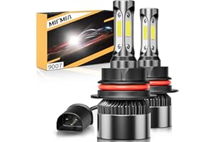 MIFMIA 9007 LED Bulbs, 40000LM 800% Brighter, Backup HB5 Bulb 6000K Cool White Interior Lights, Plug and Play IP68 Waterproof Replacement, Pack of 2, Dome Map Door License Plate Lights