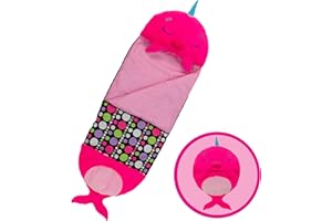 Happy Nappers Pillow & Sleepy Sack- Comfy, Cozy, Compact, Super Soft, Warm, All Season, Sleeping Bag with Pillow- Narwhal (Medium- 54” x 20”)