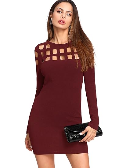 romwe burgundy dress