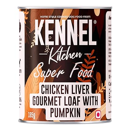 Kennel Kitchen Super Food for Dogs, Chicken Liver Gourmet Loaf with Pumpkin, Wet Dog Food, 185g, (Pack of 4)