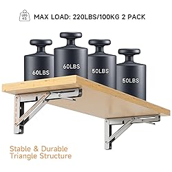 LSK 8 Inch Folding Shelf Brackets, Heavy Duty