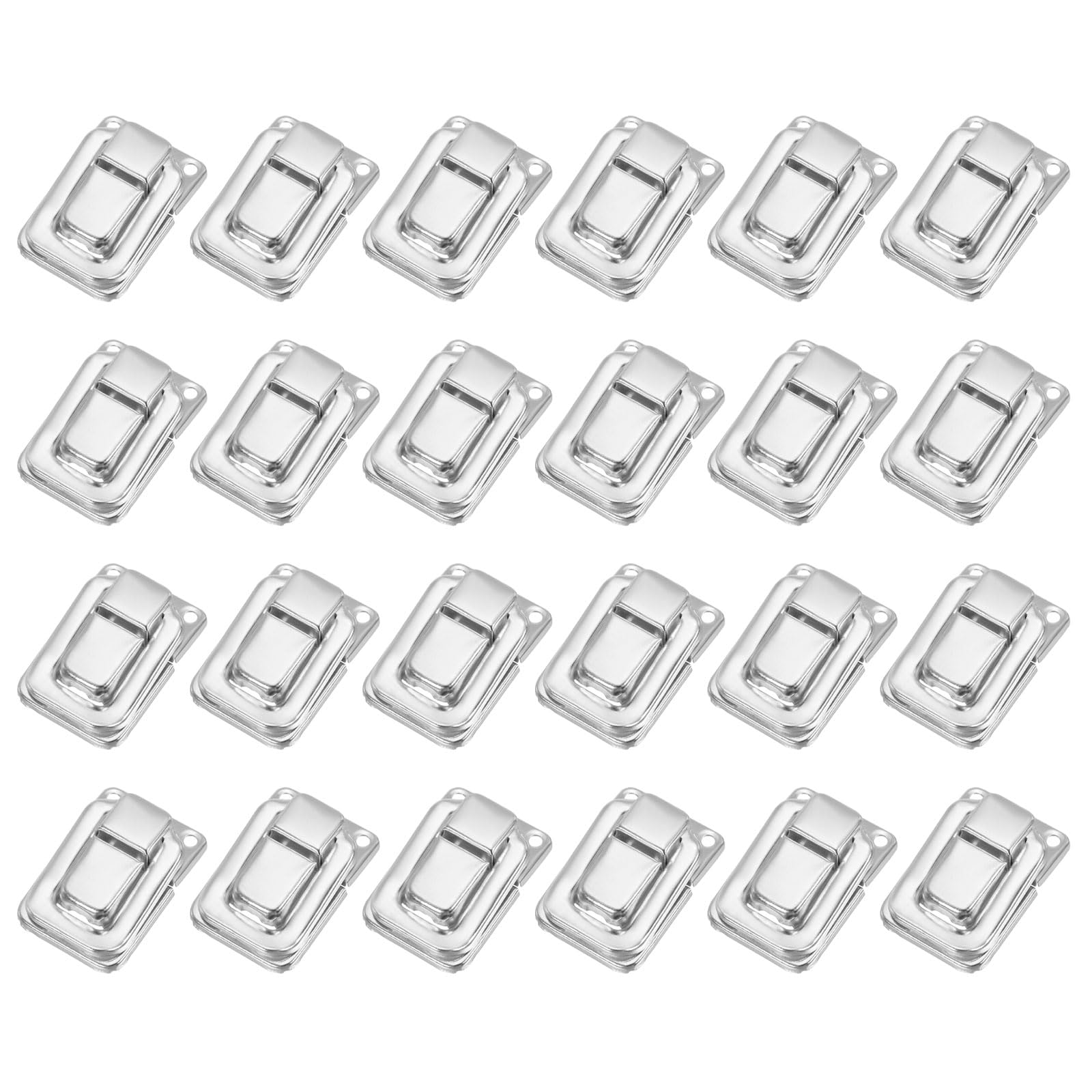 PATIKIL Toggle Catch Lock 1.4" x 0.9", 24 Pack Metal Buckle Hasp Lock Latch Clasp for Jewelry Box Wooden Case Decoration, Silver