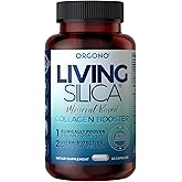 Living Silica ORGONO Mineral-Based Collagen Booster Capsules | Silica-Based | Supports Collagen & Elastin for Joint & Bone Support, Glowing Skin, Strong Hair & Nails | 60 Capsules