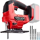 Cordless Jig Saw Brushless Compatible with Milwaukee M18 18V Battery, 7 Speed Variable ​​Up to 3500RPM, with LED Light, 0&deg;- 45&deg; Bevel Cuts, 4 Orbital Settings for Straight/Curve/Bevel/Circle/Cutting