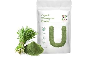 UNLEASH'D ORGANIC Wheatgrass Powder, 16 oz, Vegan, Immune Boosting, Rich in Vitamins, Fiber & Minerals（Exp. Feb 2025）