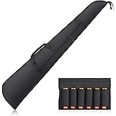 Cheroro Shotgun Case with Buttstock Shell Holder, Rifle Cases 52" Thick Padded, Rifle bag with Adjustable Shoulder Strap for Gun Storage and Transportation