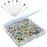 500PCS Sewing Pins for Fabric, Straight Pins with Colored Ball Glass Heads Long 1.5inch, Quilting Pins for Dressmaker, Jewelr