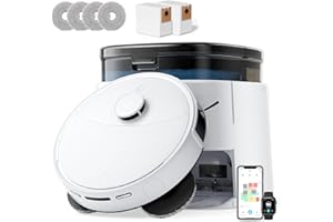 Lefant Robot Vacuum and Mop, 12000Pa Suction, Self Emptying, Auto Mop Washing and Drying for Hands-Free, Anti-Tangle Brushes, Dual Spinning Mop for Pet Hair Dust, Wi-Fi/App/Alexa/iWatch Control, M3