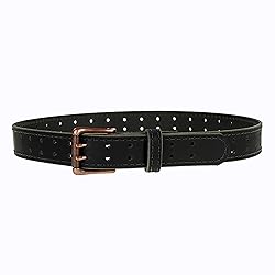 Men’s Classic Leather Belt, Double Prong Retro