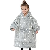 NOUKOW Wearable Blanket Hoodie Oversized Sherpa Blanket Sweatshirt Flannel Sweater Blanket with Large Pocket