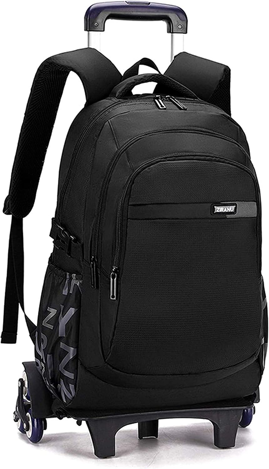 GOLDGOD Boy's Trolley Backpack, Waterproof Detachable Rolling School Bag with 6 Wheels Can Climb