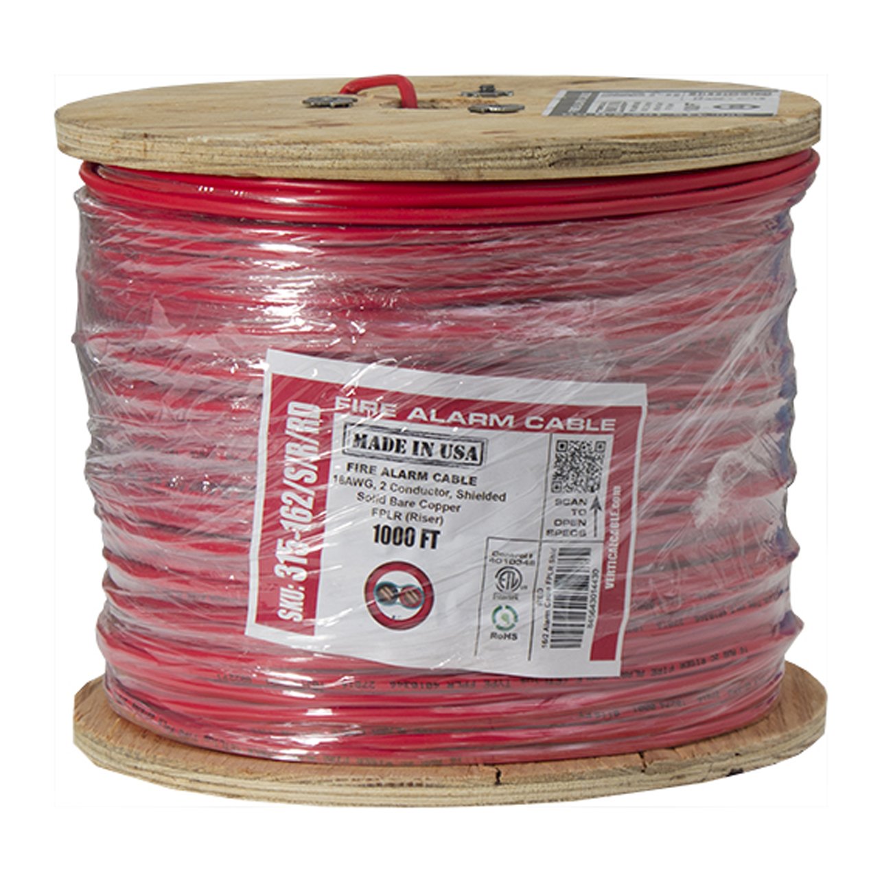 Vertical Cable Fire Alarm Cable, 16 AWG, 2 Conductor Amazon.in