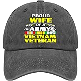 Proudss Wife Vietnam War Veteran Cap Cute Hat Mens Baseball Cap Gifts for Him Golf Hat