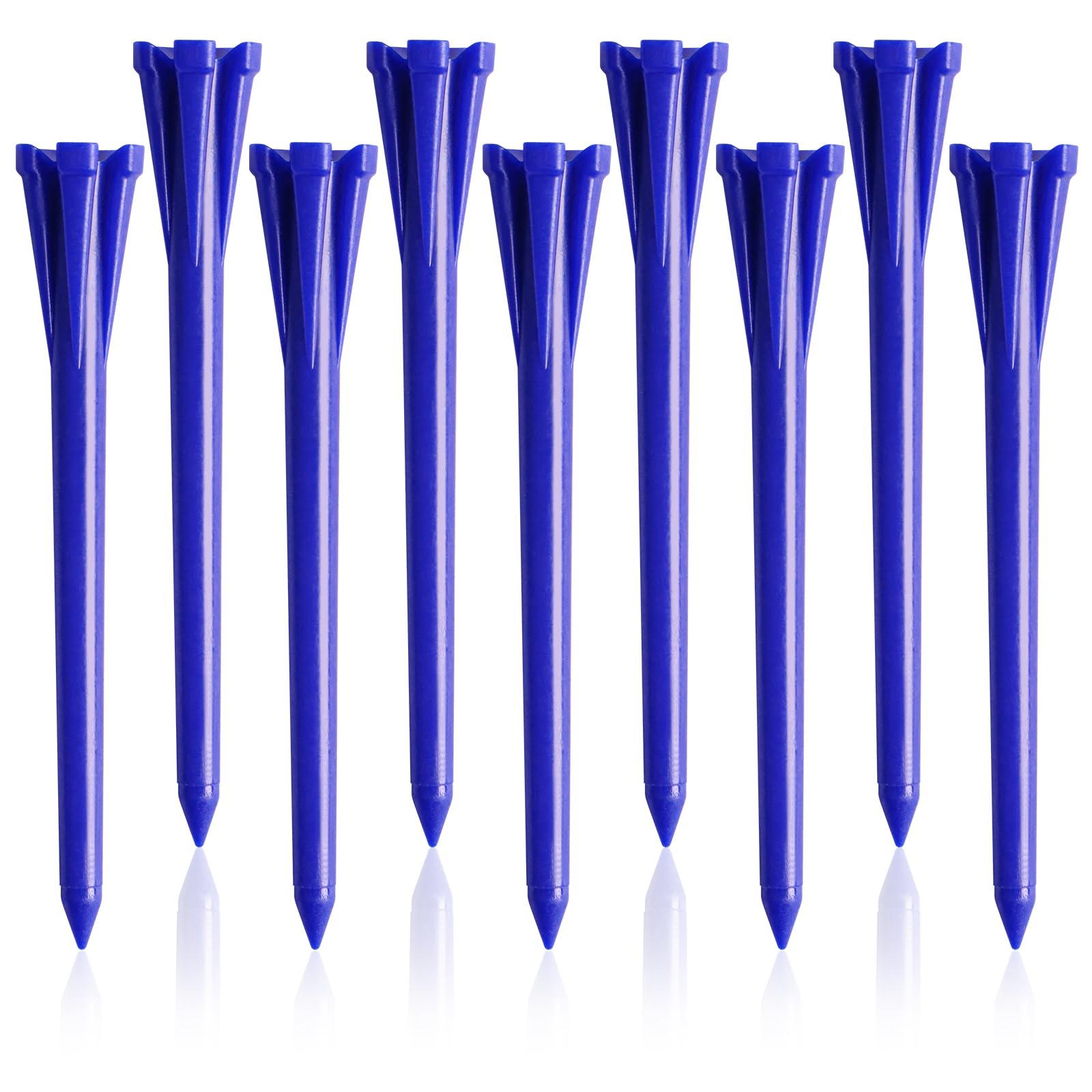FINGER TEN Golf Tees Plastic Unbreakable Small 3 1/4 Inch 83mm 2 3/4 70mm With Five Claws Prong, Golf Tee Mixed Color Flat Strong Durable Long (Blue, 30 Pack-2 3/4'' 70mm)…