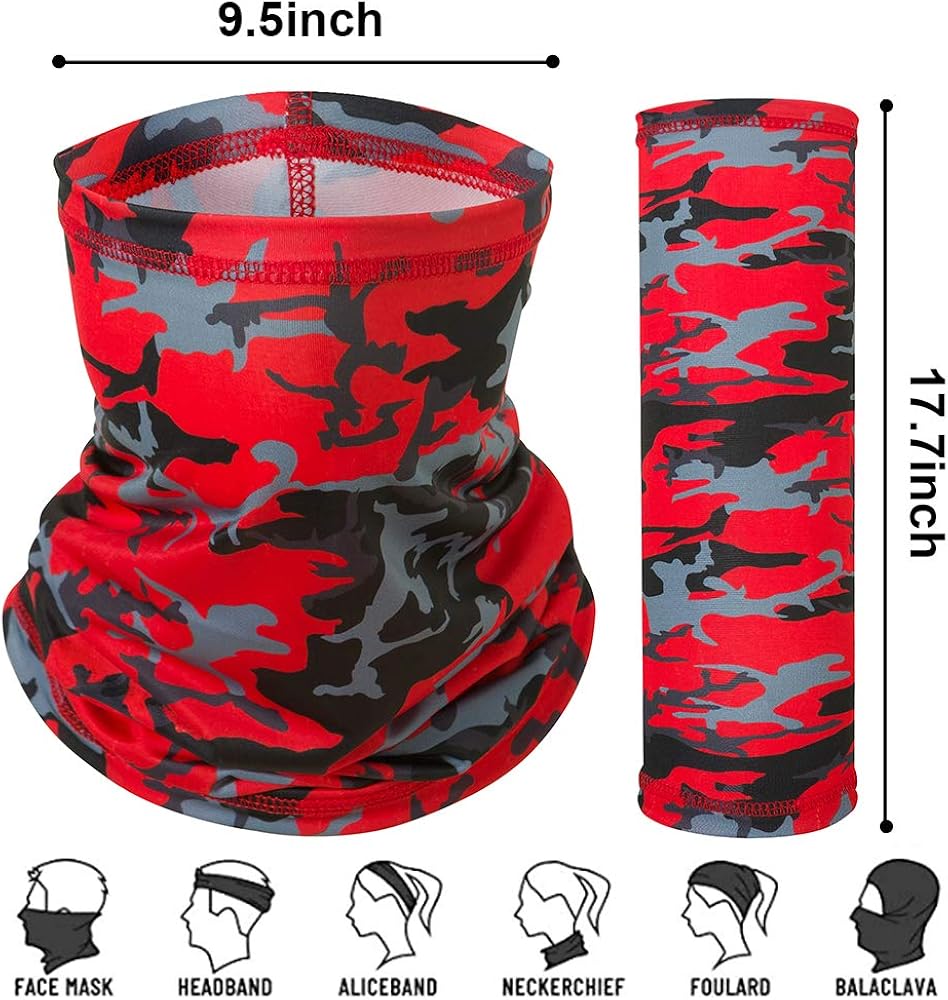 TOOVREN 3 Pcs Bandana Face Mask with Ear Loops, Neck Gaiter Breathable Cooling Face Cover, Dust&UV-Protection Multifunctional Seamless High Elastic Scarf for Men&Women Outdoor Sports: Clothing
