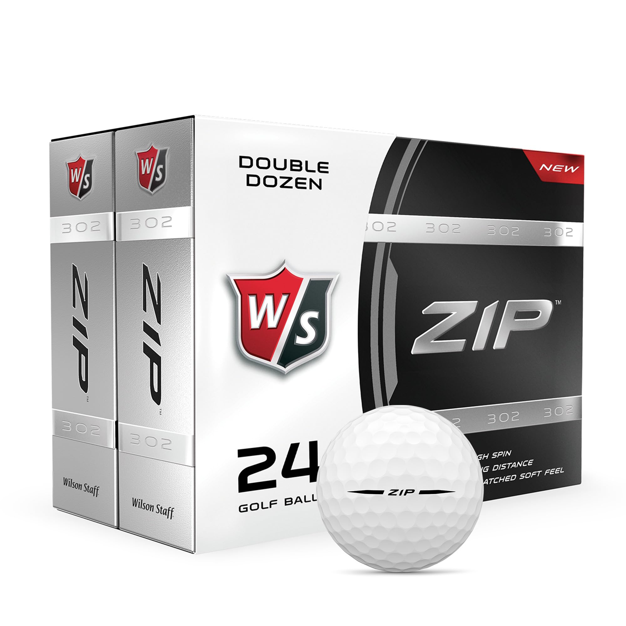 Wilson Staff Zip Double Dozen Golf Balls, White, Large (WGWP25000), 2 Count (Pack of 1) (24 Golf balls total)
