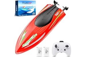 JQTOYD 2.4GHz Stunt RC Boat, Remote Control Boats for Kids and Adults with LED 2 Rechargeable Batteries- Water Toys for Pools,Lake Gifts for Kids Boys Age 4+