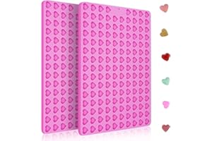MEAJORE Mini Heart Silicone Mold, 2 PCS Dog Treat Molds, 296 Cavity Non-Stick Gummy Bear Mold for Chocolate, Fondant, Candy, Biscuits, Cookie, Jelly and Dog Training Commands Concept