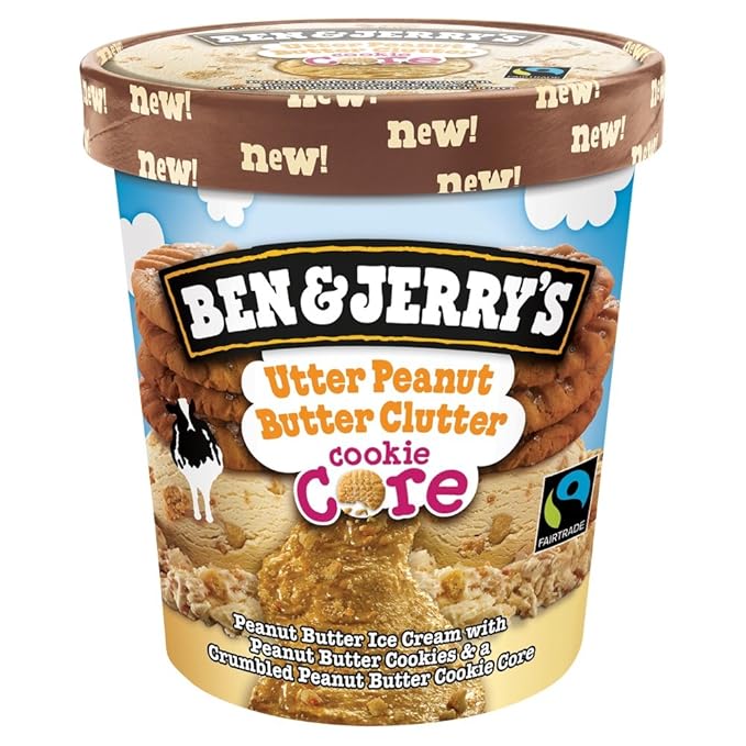 Ben & Jerry's Frozen Utter Peanut Butter Clutter Cookie Core Ice Cream