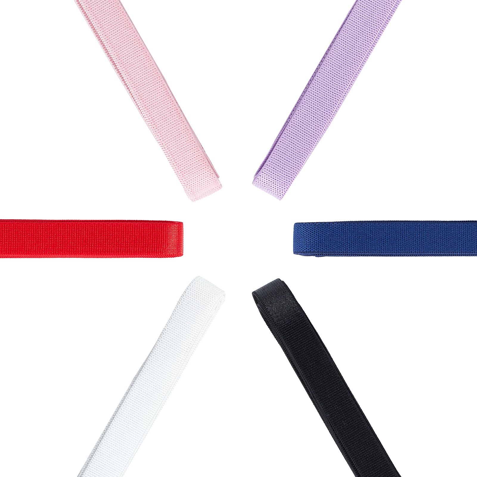 NICENEEDED 6 PCS Shiny Nylon Elastics Satin Bands, Spandex Shoulder Tapes Bra Strap, Flat Polyester Satin Stretch Cords Webbing Band for Sewing Bra Straps