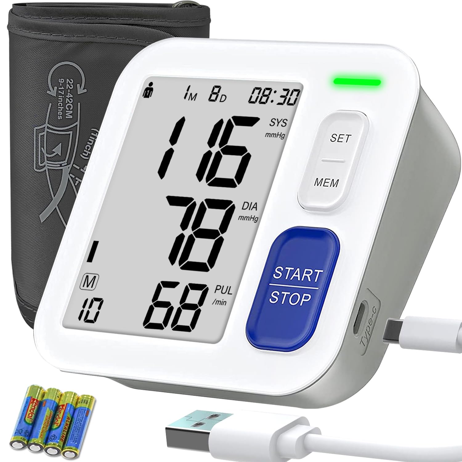 Photo 1 of *UNTESTED*
Blood Pressure Monitors for Home Use Upper Arm, Automatic Accurate BP Cuff 9"-17" with 4" LCD Screen, 2 x 90 Memory & HR Detection, Digital BP Machine with USB Cable 4 AAA Batteries & Storage Bag