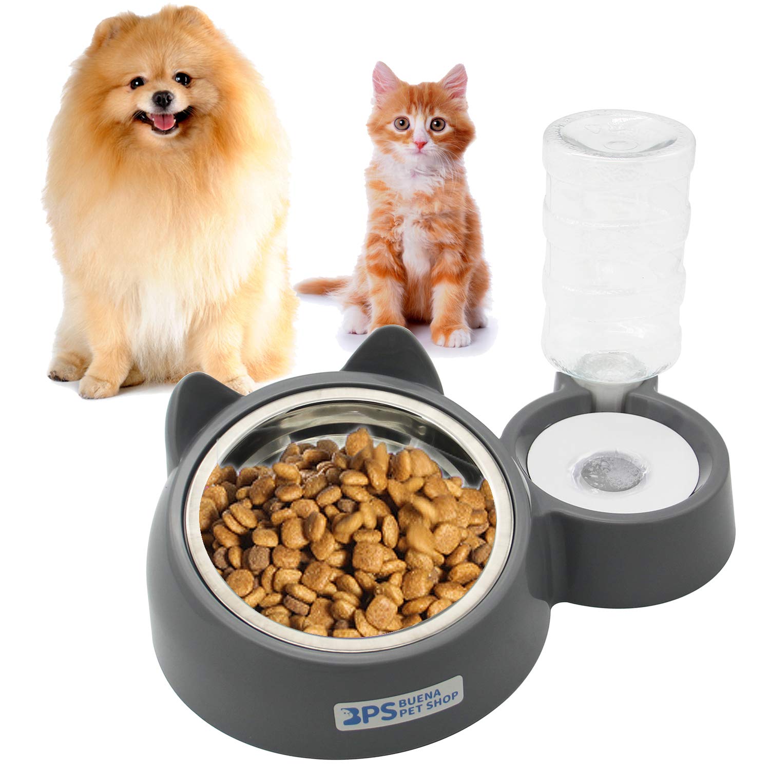 BPS Automatic Feeder and Drinker for Cats and Dogs Anti-splash Water Dispenser Automatic Feeder Pet Supplies Size M/L (L) BPS-5721