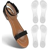 2 Pairs Gel High Heel Inserts Women, Adhesive Cushioning Insoles for Sandals Flats Dress Shoes, 3/4 Length Invisible Insoles Prevent Slipping, 5-7.5 Size