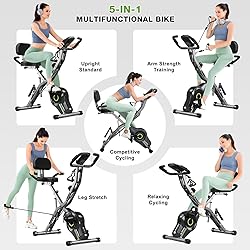 Goimu Exercise Bike, 5 in 1 Foldable Stationary