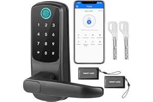 TYI Smart Lock, Fingerprint Door Lock Keyless Entry Door Lock with Keypad Front Door Auto Lock Compatible with Alexa Google Home