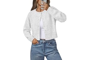 LILLUSORY Womens Cropped Cardigan Sweaters Lightweight Fall Crop Cotton Knit Y2k Outfits Fashion Button Up Clothes 2025