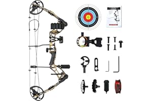 AKCHOER Compound Bow and Arrow Set, 30-70 Lbs Draw Weight, 23.5"-31" Draw Length, Right Handed Bow for Adult, 320 Fps Hunting & Target Bow with Accessories