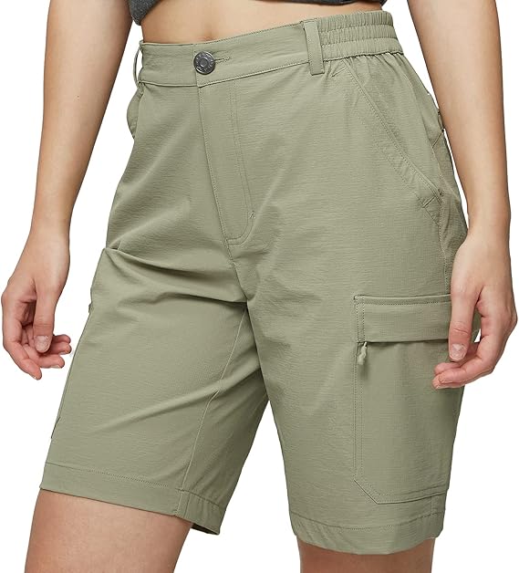 MIER Women's Stretchy Hiking Shorts Quick Dry Cargo Shorts