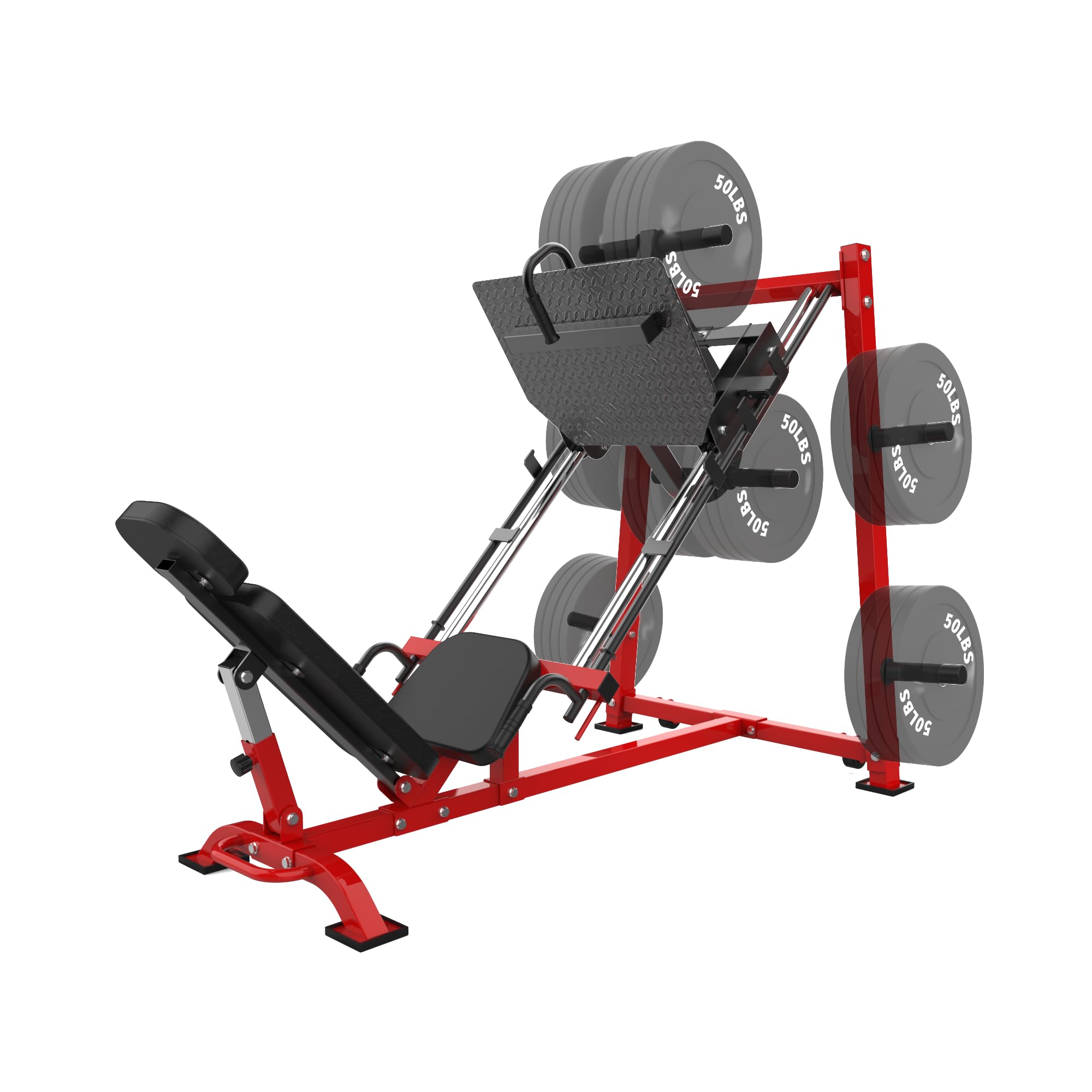 Photo 1 of **PARTIAL SET BOX 1 OF 2 ** Leg Press Machine, Professional Adjustable Leg Press Machine for Home Gym with Calf Block, Squat Machine with Barbell Plate Storages, Heavy Duty Workout Equipment for Full Lower Body Workout