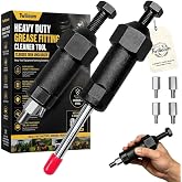 Heavy Duty Grease Fitting Cleaner Tool Clogged Zerk Unclogger For Tractors | Hydraulic Pressure Rejuvenator Clear Hardened Lubricant From Steel Nipple Auto Farm Machinery Frozen Bearings