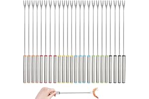 AEIMIAIDE 24PCS Fondue Forks, Stainless Steel Fondue Fork 24cm Long Fondue Skewers with Heat Resistant Handle for Fondue Roas