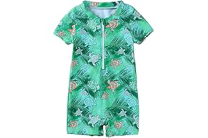 ACHIYI Baby Boys Swimsuits Infant Dinosaur One Piece Bathing Suit Toddler Turtle Beach Sun Protection Rash Guard Swimwear 0-3 Years