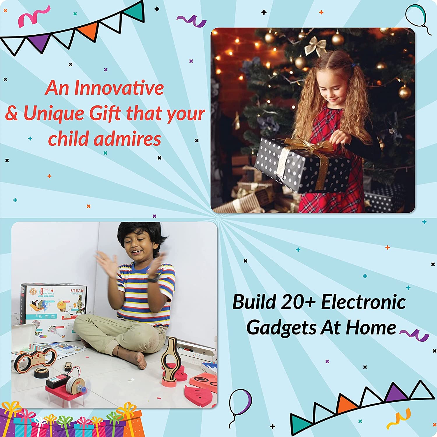 Butterfly EduFields 20in1 Motor Machines STEM Projects Kit for Kids Age Ages 5-7 6-8 8-10 | STEM Toys for Kids 5 6 7 8 9 10 Year Old | Robotics & Engineering Toys | Gift for 6 7 8 9 10 Year Old