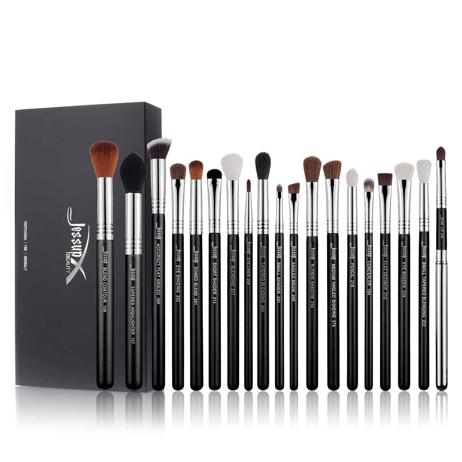 Jessup Brand 19pcs Professional Makeup Brush Pro Set Beauty Eyeshadow Blending Eyeliner Smoked Sloom Cosmetics Tool kit T131
