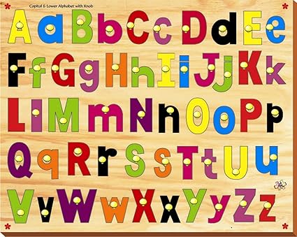 Kinder Creative-KCL-14-Combined Capital & Lower Alphabet with Knob(Multicolour)