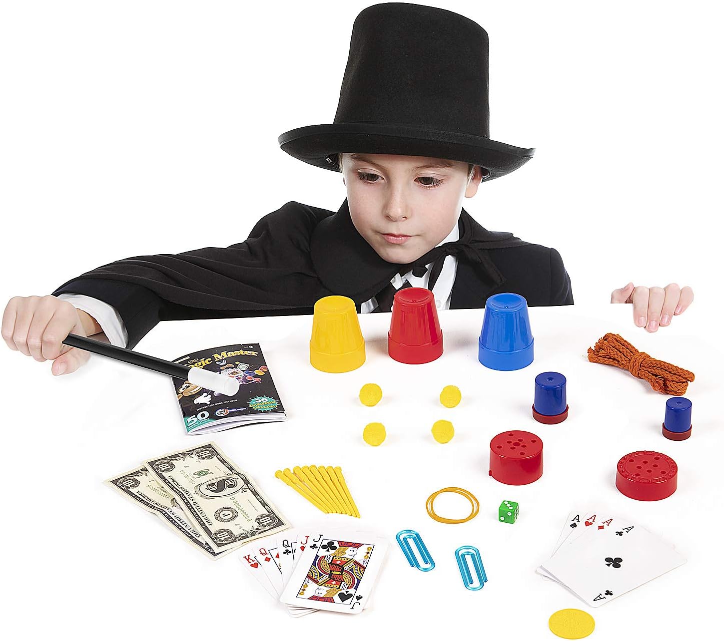 primebabe Magic Kit for Kids- Learn Over 50 Spectacular Magic Tricks with This Magic Set - Ideal for Beginners of All Ages Children's Day Gift: Toys & Games