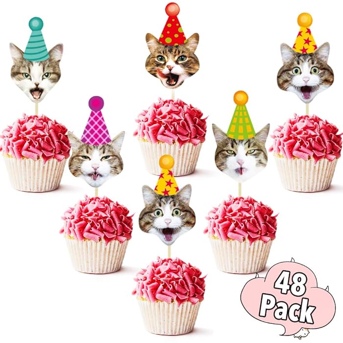 Buy Birthday Cat Cupcake Toppers Cake Topper Decorations for Kids