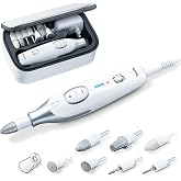 Beurer MP42 Nail Drill, 7-in-1 Nail Kit with Strong Sapphire Nail Drill Bits, Electric Nail File and Nail Buffer Includes Bright LED Light, Pedicure and Manicure Set with Storage Case