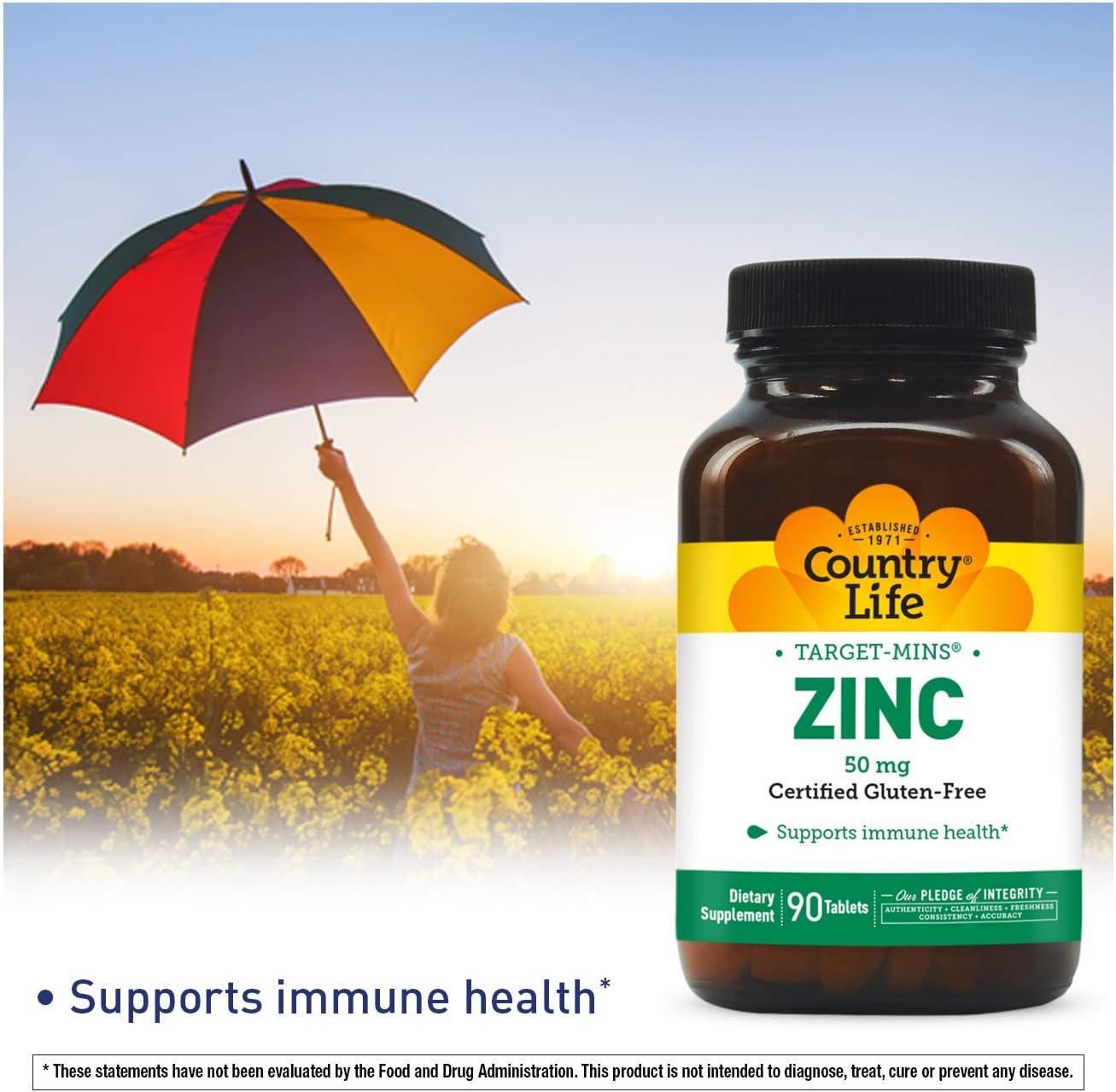 Country Life Target Mins Zinc 50Mg Tablets, 90 Count: Health & Personal Care